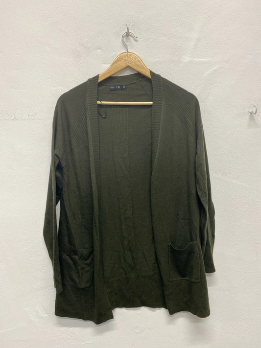 Fabulous recycled plastic F&F khaki Green olive cardigan UkXS MA003