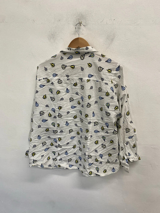 Fabulous george hot air balloon shirt white blue UK 24 RG021
