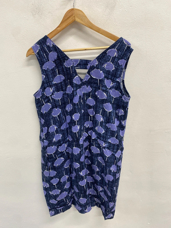 Lovely next navy tulip linen dress UK 14 JW002