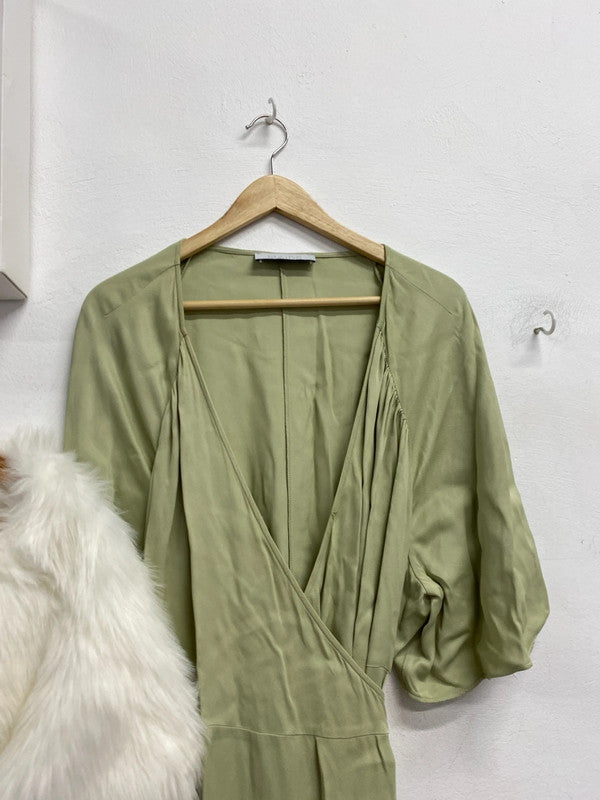 Fabulous Maids to Measure Charlene Sage green dress Uk24 & wrap CR002