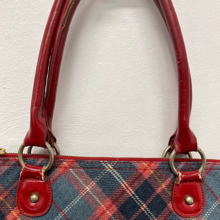 Ness Stylish Blue & Red Tartan Tweed Tote Bag NC001