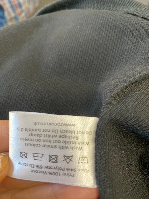 Roman leopard sleeved party dress Uk10 ruffle neck AO001