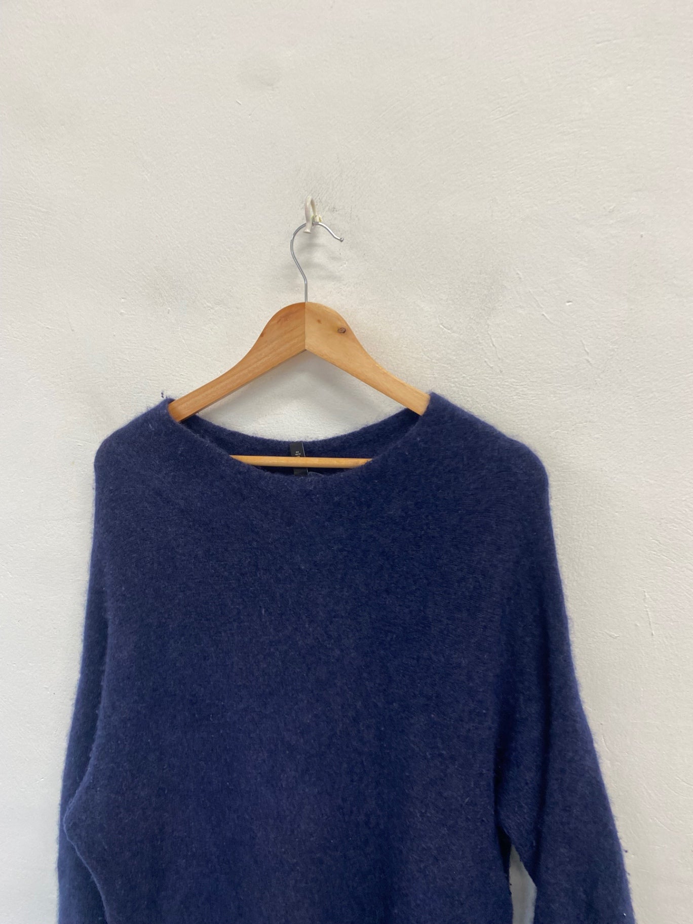 Stunning Eileen Fisher Knitted Dress cashmere UK 16 Navy blue SO560
