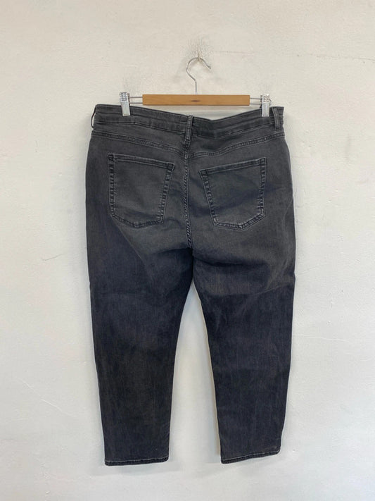 Per Una Stylish Grey Straight Cut Jeans UK 18R LG004