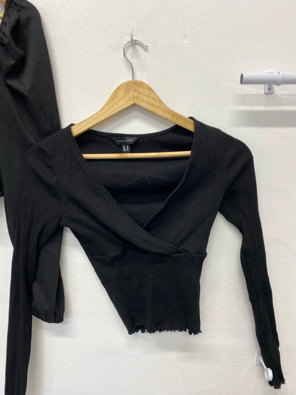 Fabulous Duo of classic black tops party or chill UK10 H&M #6 JA001