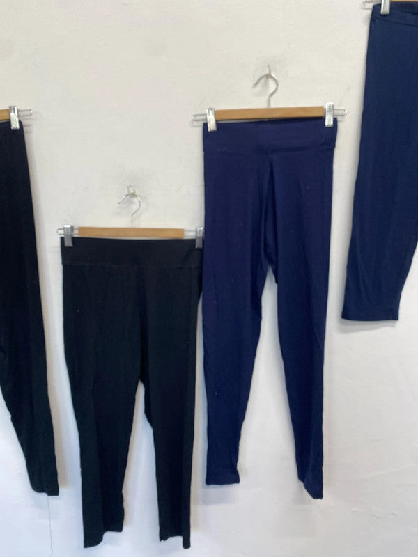 Lovely bundle of leggings black navy tu m&s uk 10-12 #57 LD003