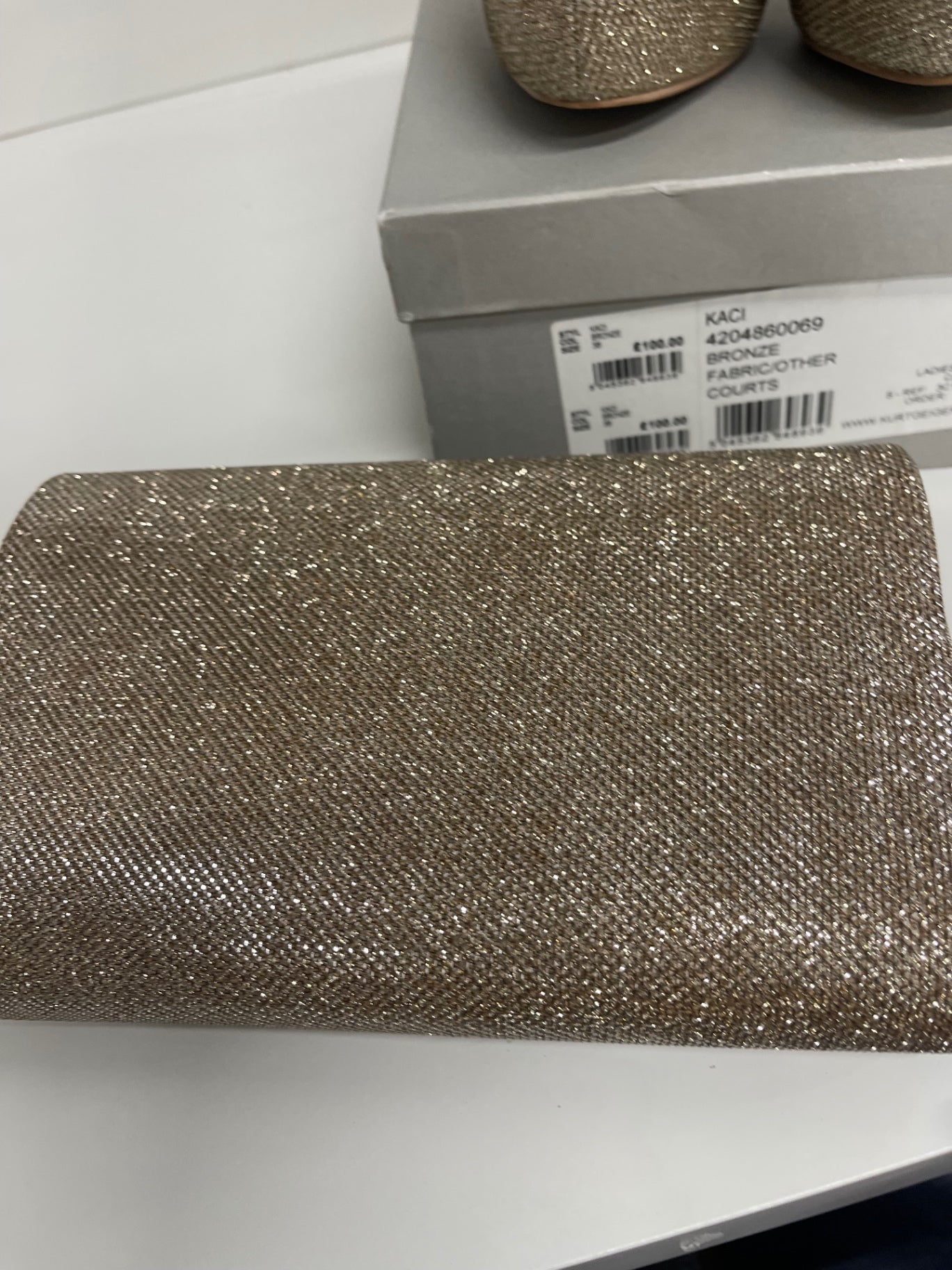 Stunning Carvela Kaci glitter  Heels & clutch bag  UK5 Bronze PP546