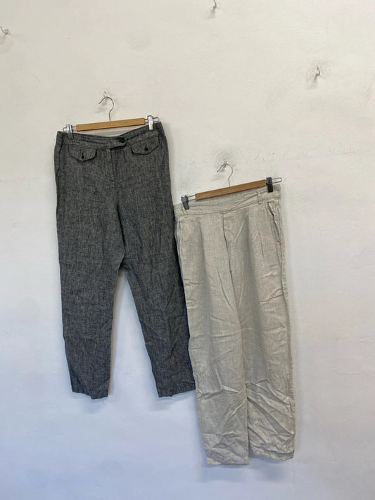Lovely duo of linen trousers m&s tu lounge UK 10 long AG005