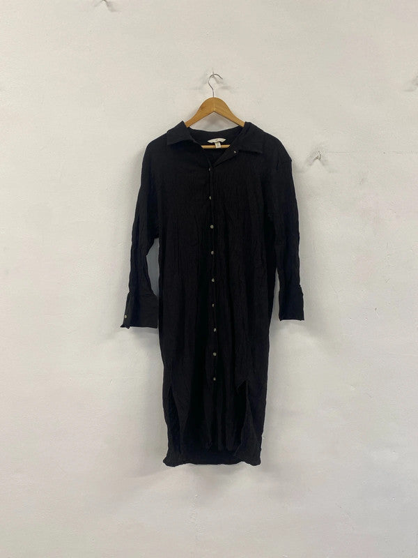 Fabulous H&M black ruched dress uk 10 KS002