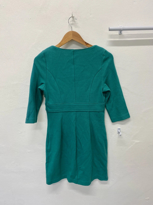 Fabulous Boden teal textured cotton dress Uk12 R LW005