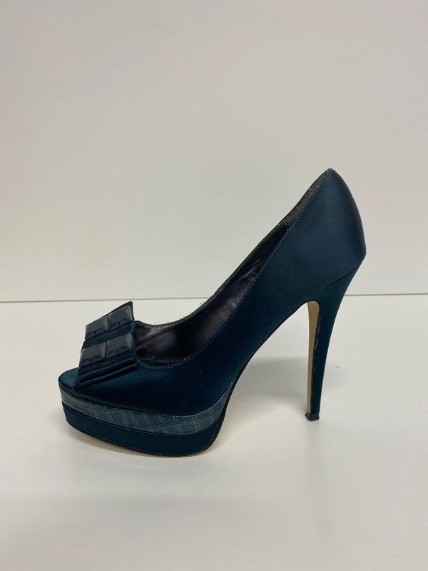 Carvela Fabulous Sea Green Croc Effect Heels UK 5 AE001