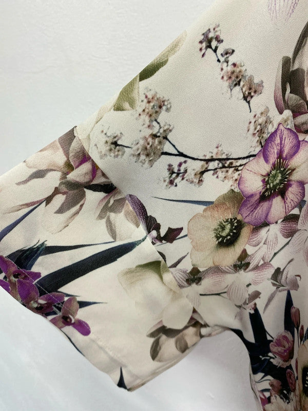 Stunning M&S floral top slinky holidays or cruise Uk12 KS003