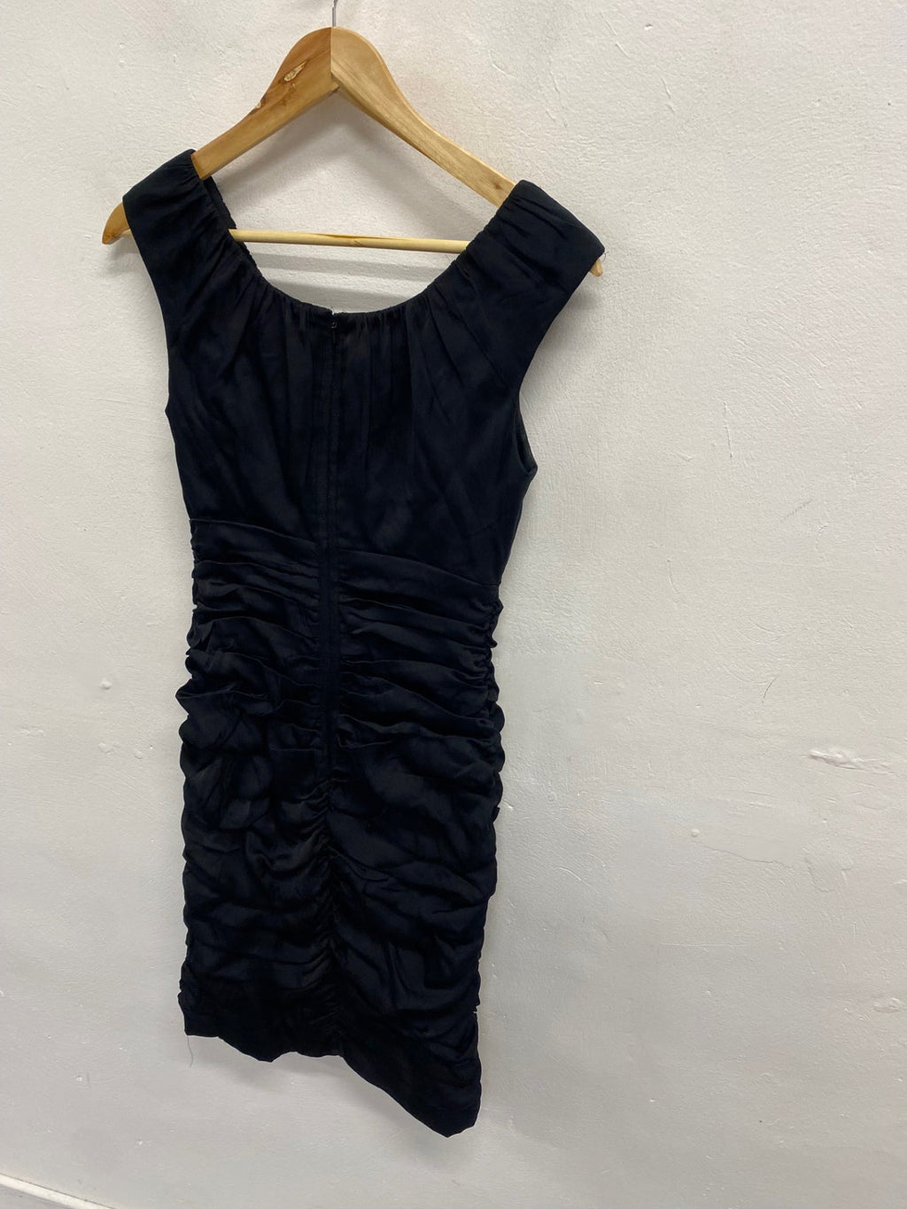 Fabulous Coast Mini Dress UK 8 Black ruffle cocktail party KC528