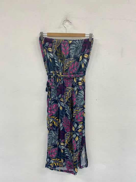 TU Fabulous Navy Botanical Pattern Bandeau Dress UK 10 SR006