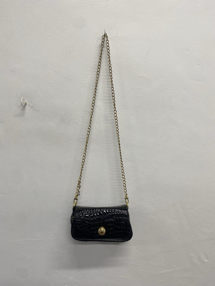 Fred Perry Amy Winehouse Black Gold Charm Chain Bag One Size LB002