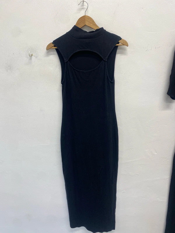 Stunning allsaints Kiki sleeveless black dress midi UK 14 SS003