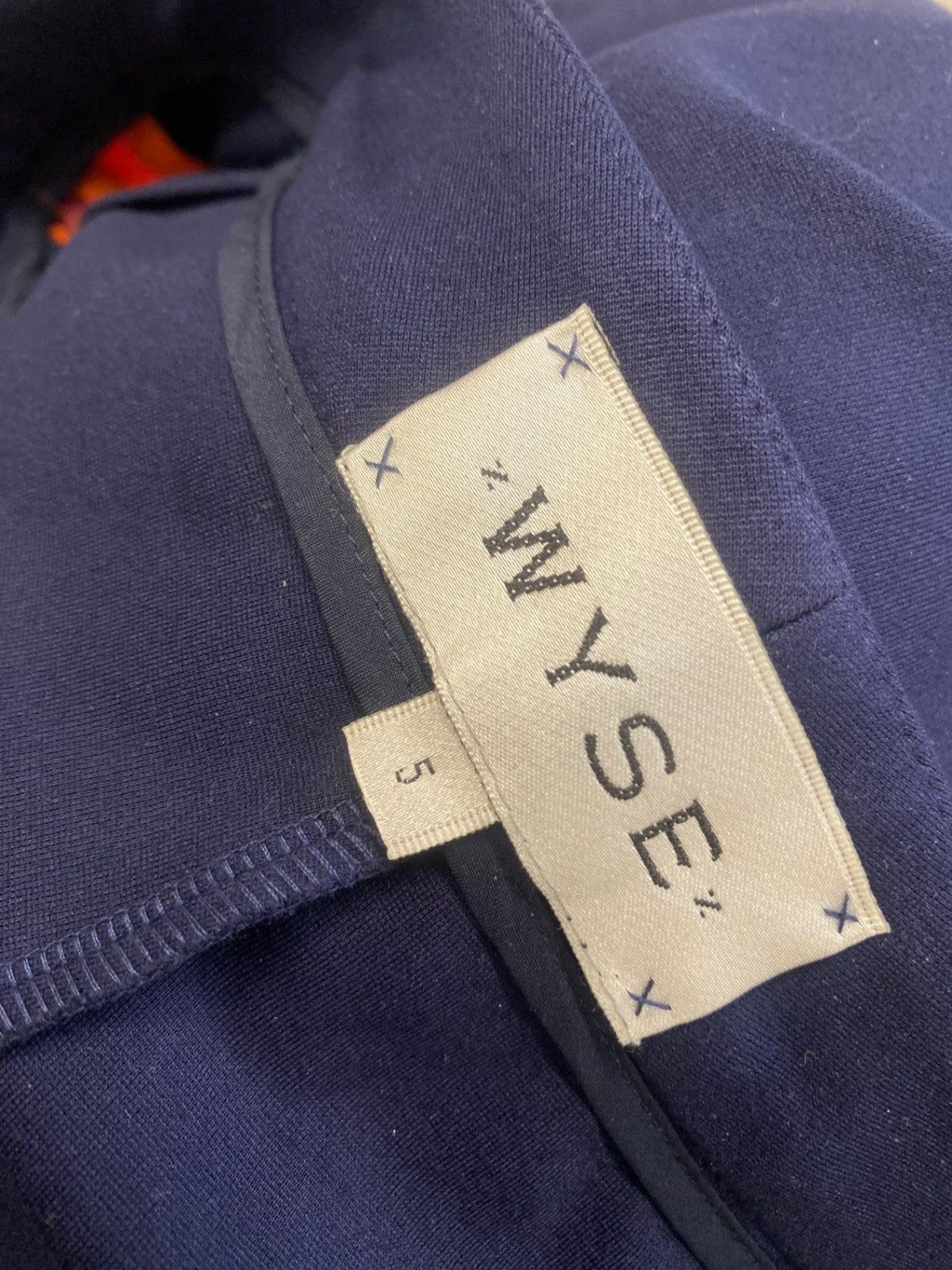 Stunning Wyse London Cropped trousers UK 16 Navy side stripe FM547