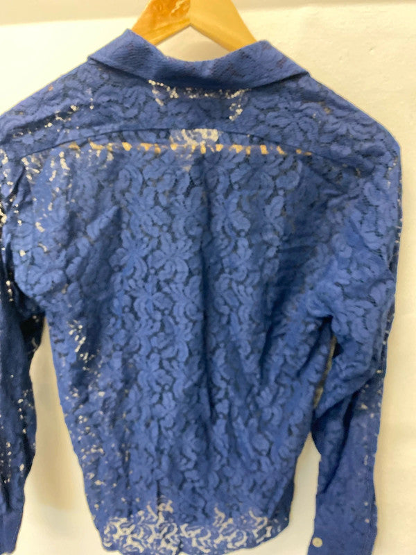 Vintage Nylon de Luxe lace blouse 1970’s vibes Uk12 EC003