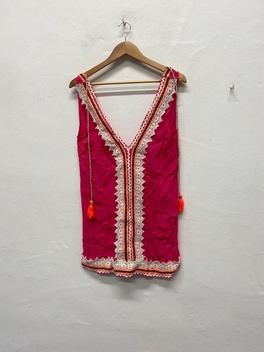 Fabulous River Island Pool cover up UkS/M pink boho chic KM004