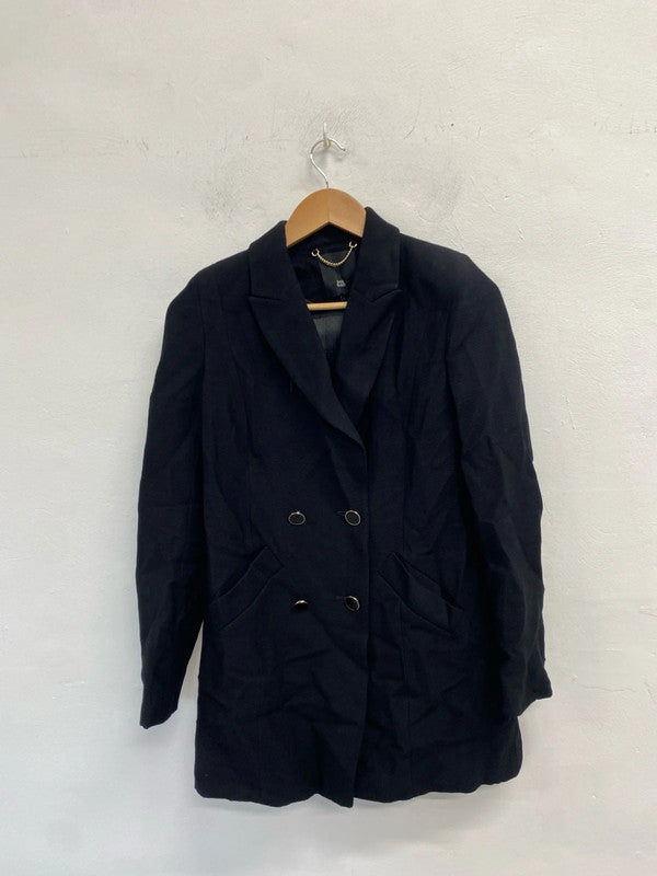 Lovely river island black ribbed blazer UK 6 KM004