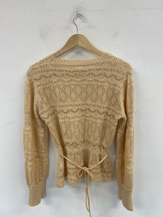 NKN Nekane Gorgeous Apricot Crochet Knit Jumper Size M MS002