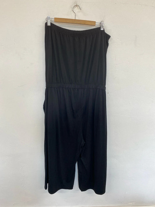 Simply Be Chic Black Strapless Crop Jumpsuit UK 22 LK006