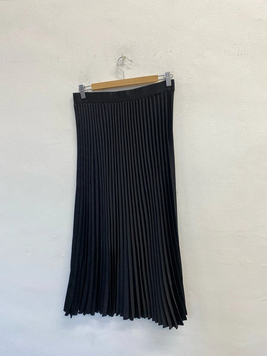 Fabulous YAS pleated black midi skirt classic design elastic waist UkL JR001