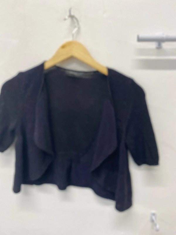 Fabulous Per Una crochet Bolero Navy purple Uk8 MM005