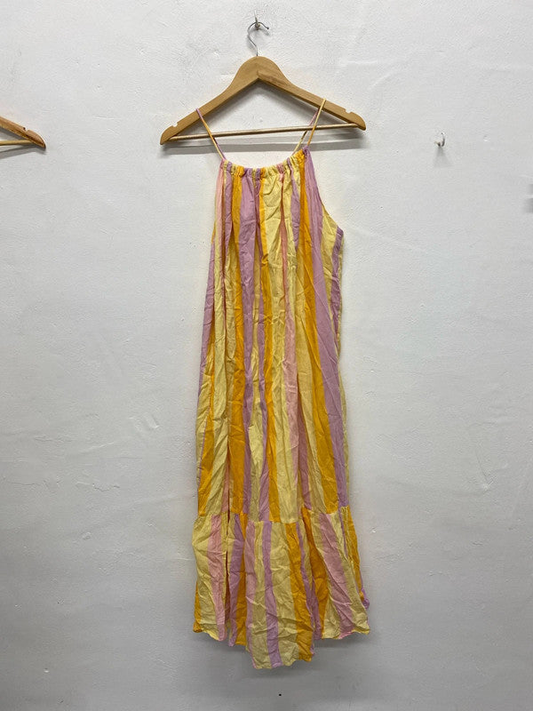 Fabulous Mango Striped summer dress UkM pastels KS002