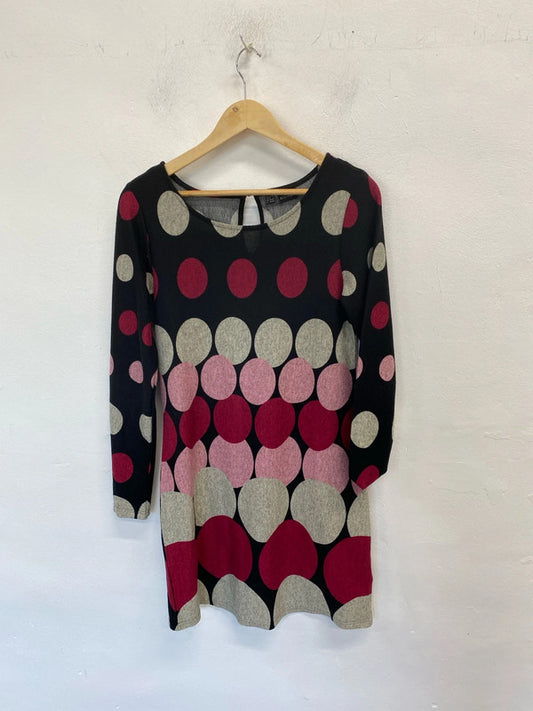 Stunning body flirt spotted disk pink red dress UK S LL003