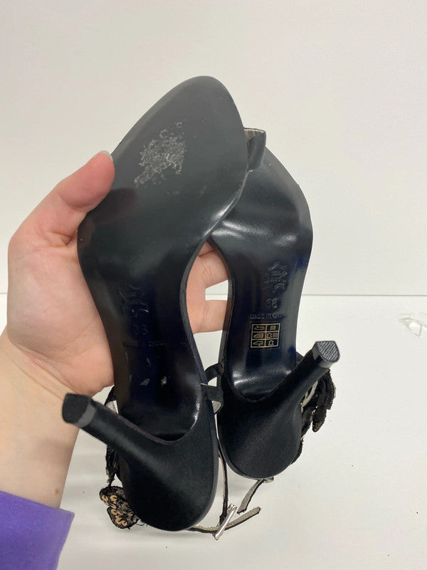 Karen Millen Gorgeous Black Embellished Butterfly Heels UK 5 AE001