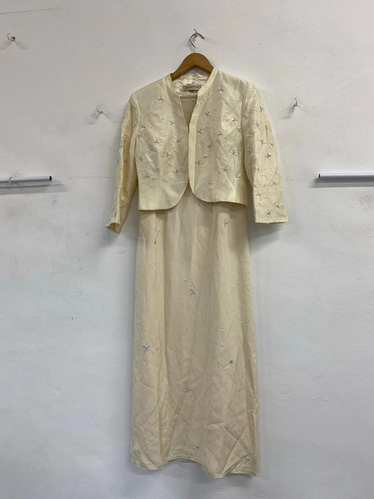 Fabulous Jacques Vert pure silk occasion dress & jacket Uk12 JS004