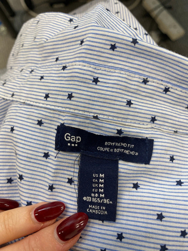 Gorgeous gap blue stripe star shirt UK M MM005