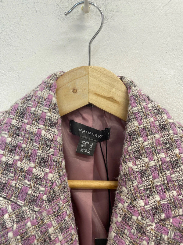 Lovely Primark purple white boucle blazer nwt UK 8 JM008