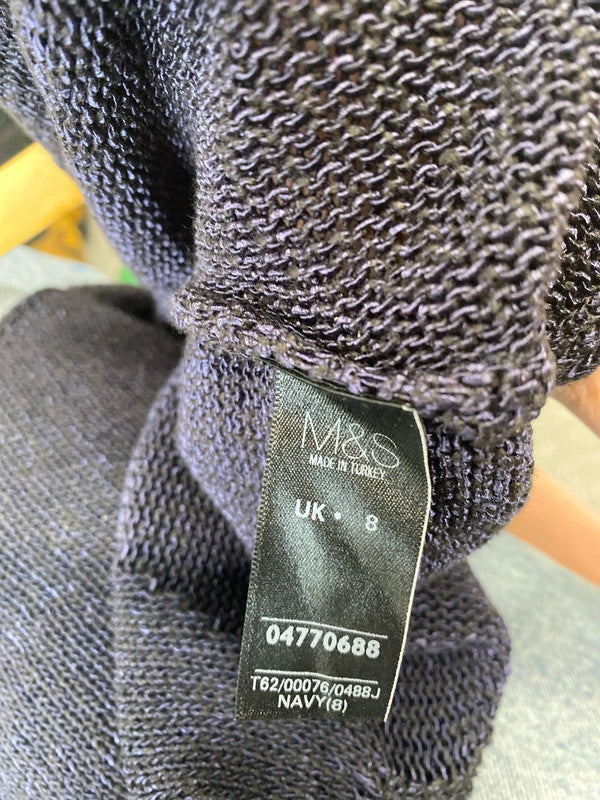 Fabulous Per Una crochet Bolero Navy purple Uk8 MM005