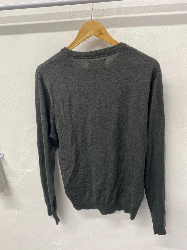 Fabulous Dark grey brown Penguin Merino blend soft sweater UkL SR006