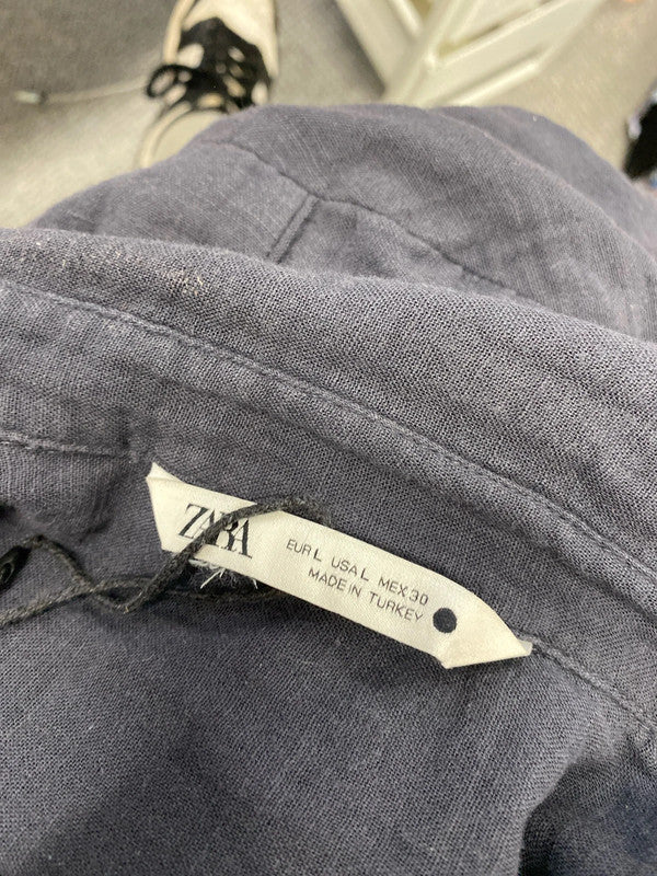 Lovely Zara navy cotton shirt UK L KS002