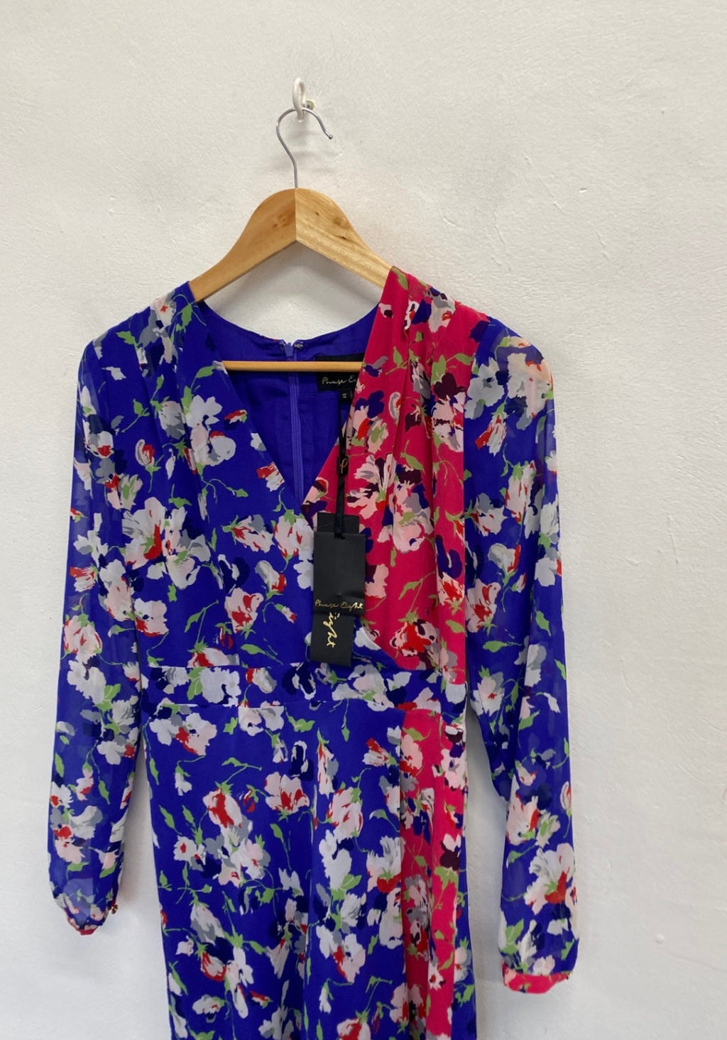 Fabulous Phase Eight Midi Dress Uk 10 Blue pink floral midi formal KC528