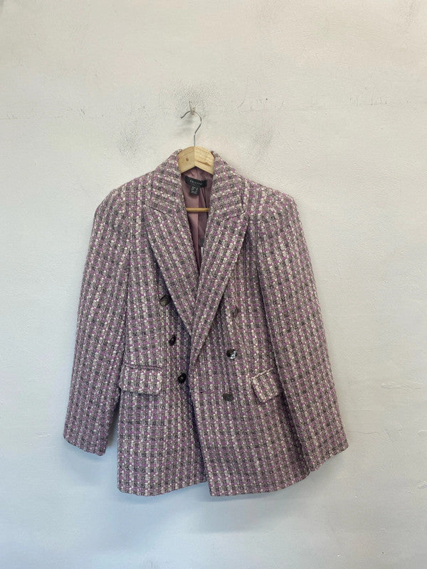 Lovely Primark purple white boucle blazer nwt UK 8 JM008