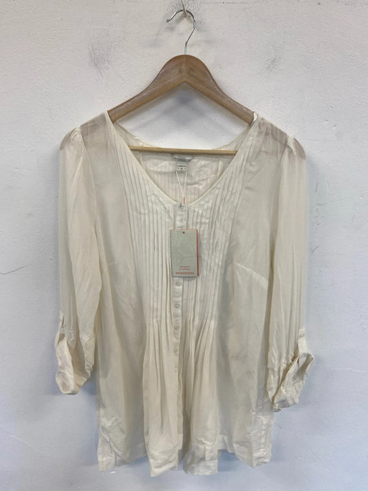 Monsoon Gorgeous Cream Tunic Top UK 12 LW005