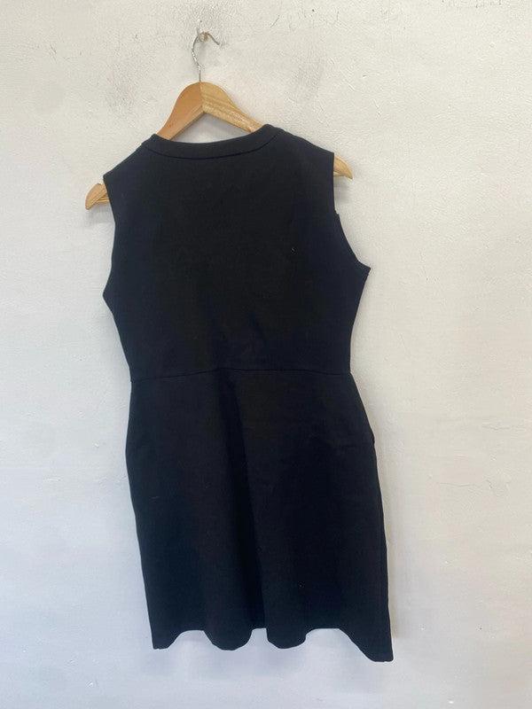 Stunning sosandar little black zip dress UK 14 LW005