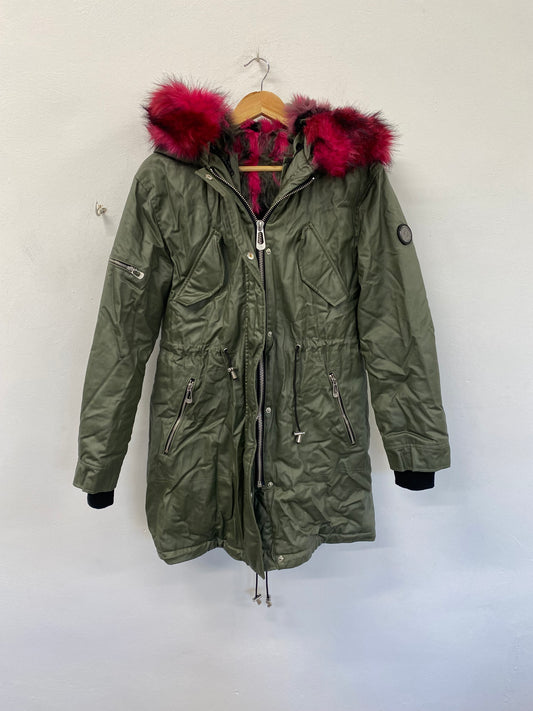 Gorgeous Noize parka pink grey faux fur Jolie S RF001