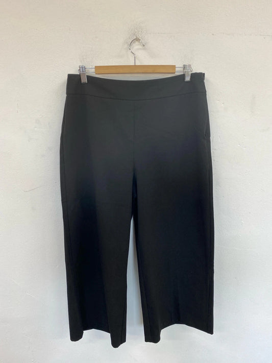 M&S Chic Black Wide Leg Trousers UK 16 LB010