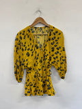 Fabulous Jigsaw oriental wrap Blouse Uk10 Yellow KC528