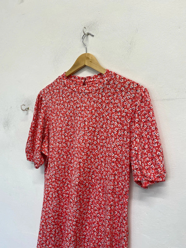 Fabulous Coral pink Reds jersey orients vibes dress M&S Uk16 GW001