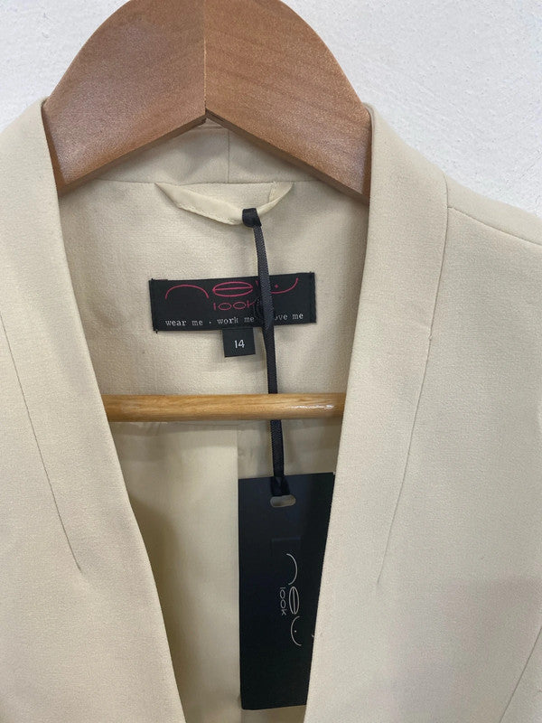 New Look Chic Cream Blazer UK 14 AO001