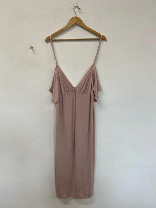 Asos Fabulous Rose Pink Maternity Cold Shoulder Dress UK 10 JB005