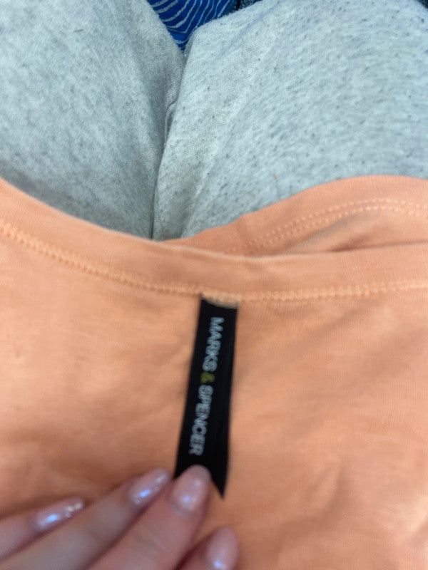 Lovely M&S peach ribbed t shirt UK 12 LW005