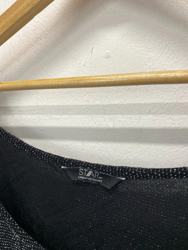 Fabulous simply be sparkly black cold shoulder top Uk20 RM002