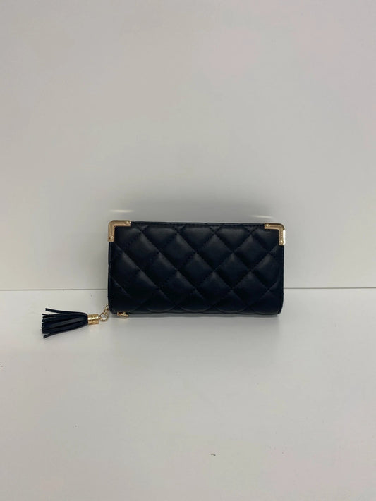 Angela Elegant Black Puff Quilt Faux Leather Purse KM005